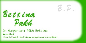 bettina pakh business card